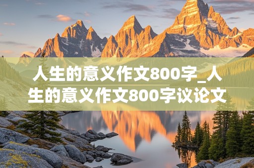 人生的意义作文800字_人生的意义作文800字议论文