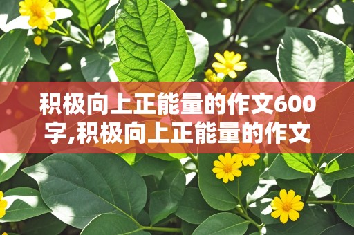 积极向上正能量的作文600字,积极向上正能量的作文600字初一