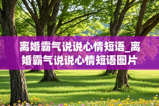 离婚霸气说说心情短语_离婚霸气说说心情短语图片