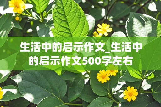 生活中的启示作文_生活中的启示作文500字左右