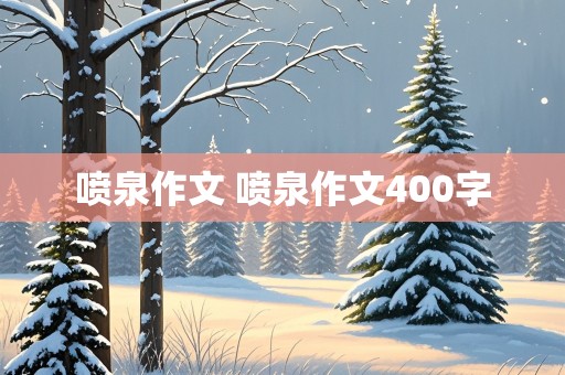 喷泉作文 喷泉作文400字