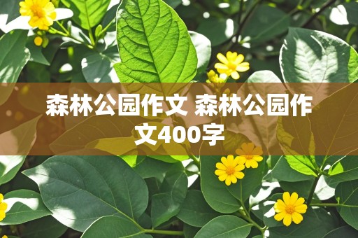 森林公园作文 森林公园作文400字