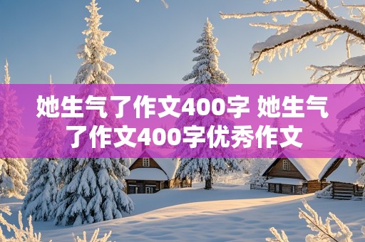 她生气了作文400字 她生气了作文400字优秀作文