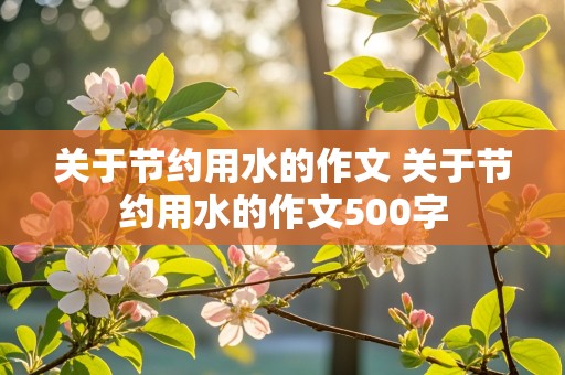 关于节约用水的作文 关于节约用水的作文500字