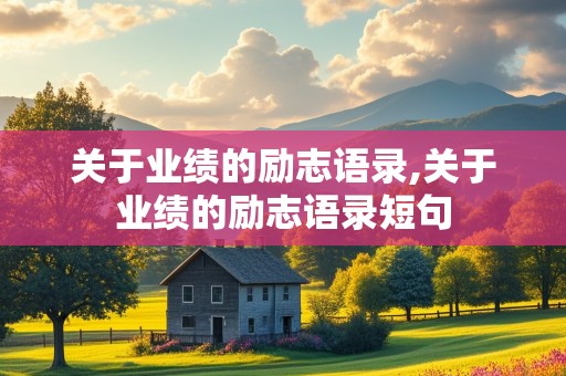 关于业绩的励志语录,关于业绩的励志语录短句