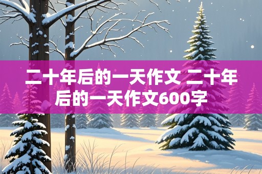 二十年后的一天作文 二十年后的一天作文600字