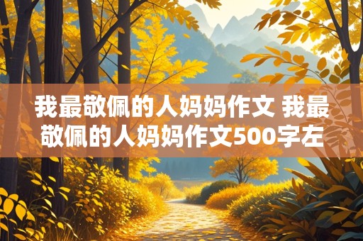 我最敬佩的人妈妈作文 我最敬佩的人妈妈作文500字左右