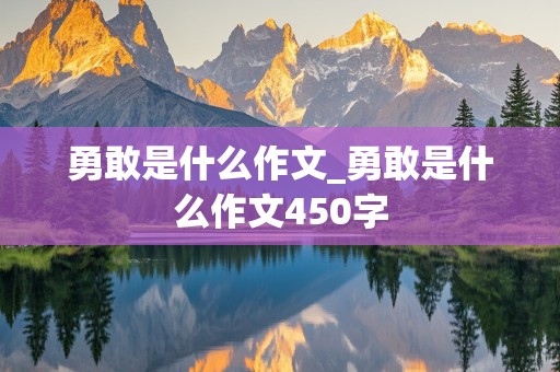 勇敢是什么作文_勇敢是什么作文450字