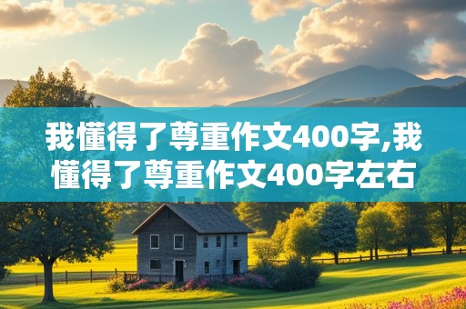 我懂得了尊重作文400字,我懂得了尊重作文400字左右