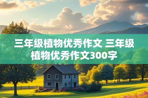 三年级植物优秀作文 三年级植物优秀作文300字