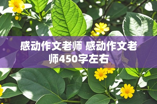 感动作文老师 感动作文老师450字左右