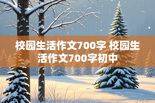 校园生活作文700字 校园生活作文700字初中