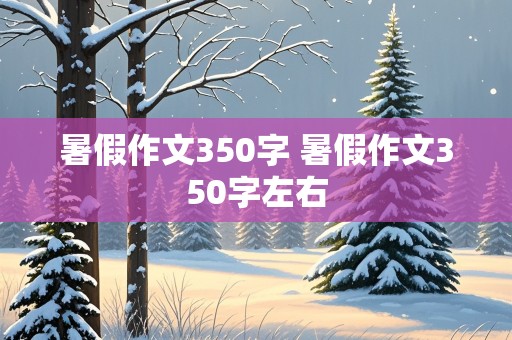 暑假作文350字 暑假作文350字左右