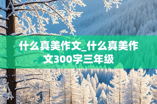 什么真美作文_什么真美作文300字三年级