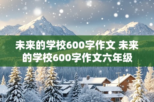 未来的学校600字作文 未来的学校600字作文六年级