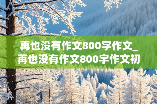 再也没有作文800字作文_再也没有作文800字作文初二