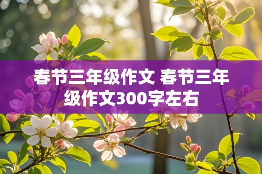 春节三年级作文 春节三年级作文300字左右