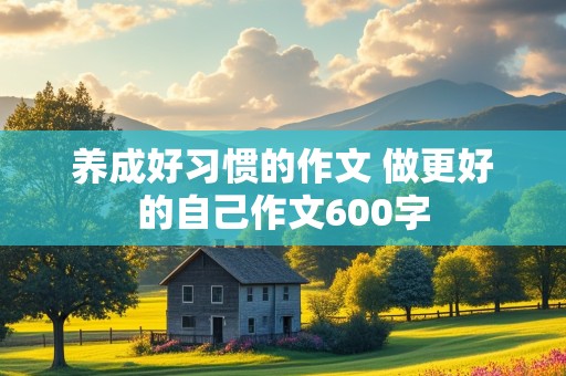 养成好习惯的作文 做更好的自己作文600字