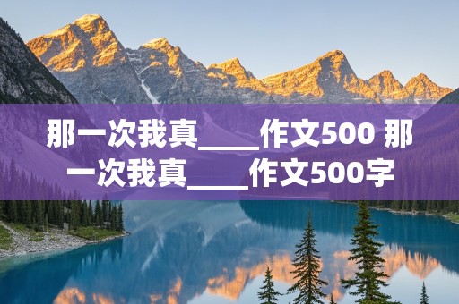 那一次我真____作文500 那一次我真____作文500字