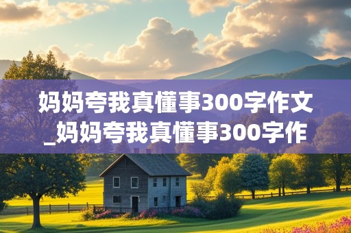 妈妈夸我真懂事300字作文_妈妈夸我真懂事300字作文篇2