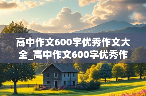 高中作文600字优秀作文大全_高中作文600字优秀作文大全带题目